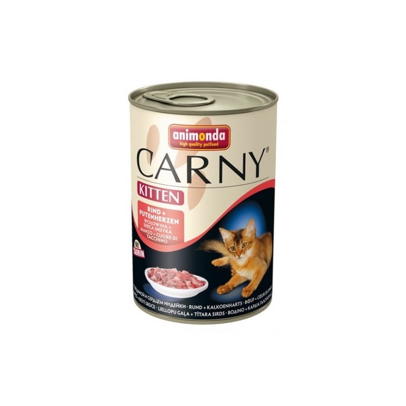 ANIMONDA Carny KITTEN Wołowina i Serca Indyka 400g