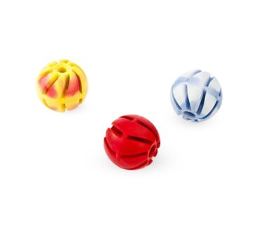 Piłka spiralna z pełnej gumy 5 cm - zabawka zapachowa dla psa