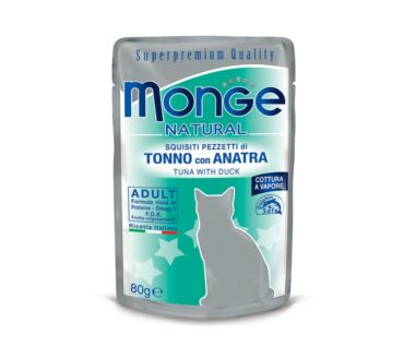 MONGE NATURAL TUŃCZYK Z KACZKĄ W GALARECIE SASZETKA 80G