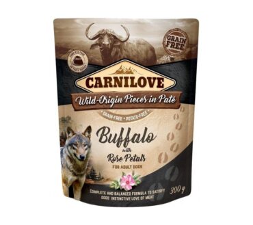 CARNILOVE DOG POUCH WILD BUFFALO&ROSE PETALS 300g