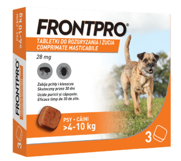 FrontPro tabletki na pchły i kleszcze dla psa 28mg M 4-10kg