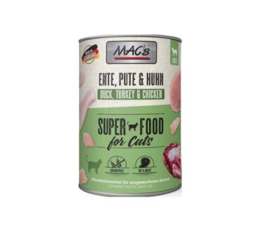 MAC’s Kaczka, Indyk z Kurczakiem 400 g – Pełnoporcjowa karma mokra dla kota