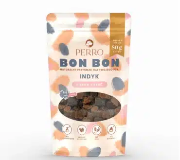 Perro BON BON Indyk – piękna sierść Przysmaki z dodatkiem funkcyjnym 80g