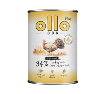 Ollo Plus Karma Mokra Pełnoporcjowa dla psa – Indyk 400 g (monobiałkowa)