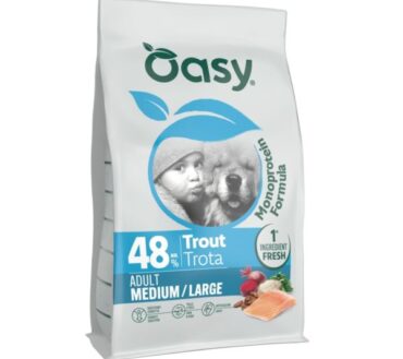 Oasy Monoprotein Adult M/L Pstrąg 10 kg