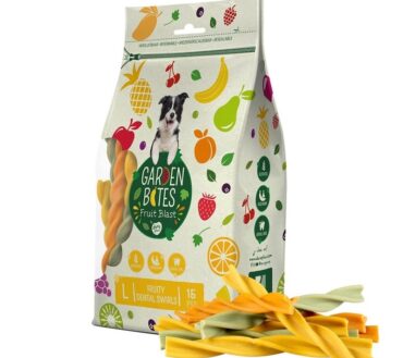 Garden Bites Fruit Blast Fruity Dental Swirls L 15 szt. – wegańskie gryzaki dentystyczne dla psów