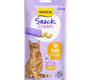GimCat Snack Cream Chicken 6 × 15 g – kremowy przysmak dla kota z kurczakiem