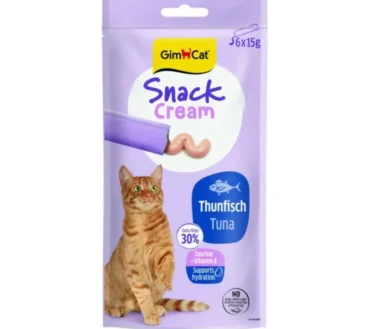 GimCat Snack Cream Tuńczyk 6 × 15 g – kremowy przysmak dla kota